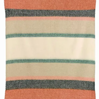 Throw blankets - Recycled Striped Throw Isabel Chataigne 130 X 160 - MAISON VIVARAISE - SDE VIVARAISE WINKLER