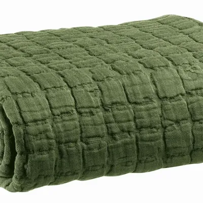 Throw blankets - Swami Throw Blanket Olive 130 X 200 - MAISON VIVARAISE - SDE VIVARAISE WINKLER
