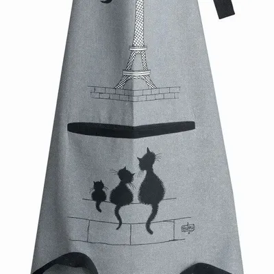 Tabliers de cuisine - Tablier de cuisine Dubout Chats Eiffel Gris 72 x 85 - MAISON VIVARAISE - SDE VIVARAISE WINKLER