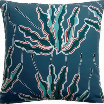 Cushions - Alga Outdoor Printed Cushion Indigo 45 X 45 - MAISON VIVARAISE - SDE VIVARAISE WINKLER