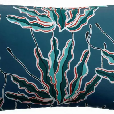 Cushions - Plain Outdoor Cushion Alga Indigo 40 X 65 - MAISON VIVARAISE - SDE VIVARAISE WINKLER
