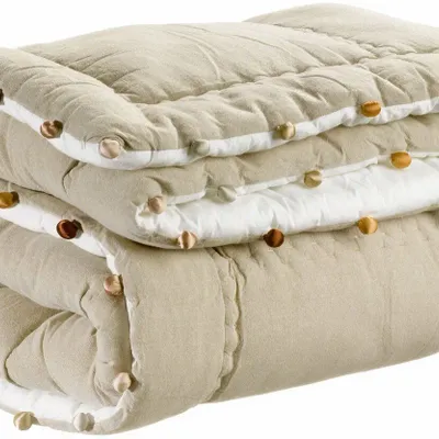 Linge de lit - Édredon uni Gastounet Sienne 160 x 160 - MAISON VIVARAISE - SDE VIVARAISE WINKLER