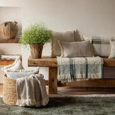 Throw blankets - Jane Jacquard Throw Blanket Multico 130 X 160 - MAISON VIVARAISE - SDE VIVARAISE WINKLER