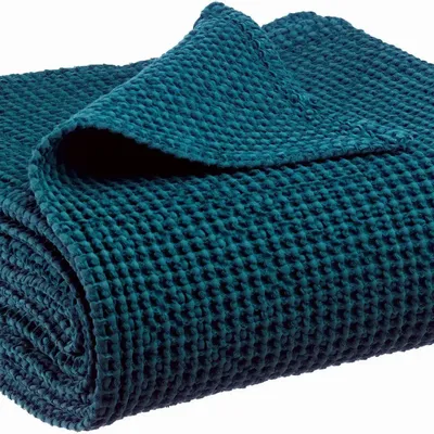 Plaids - Plaid recyclé Maia Indigo 140 x 200 - MAISON VIVARAISE - SDE VIVARAISE WINKLER