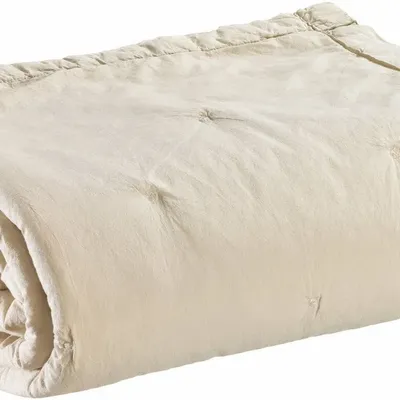 Linge de lit - Jeté de lit Tika Naturel 260 x 260 - MAISON VIVARAISE - SDE VIVARAISE WINKLER