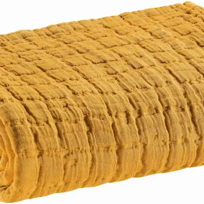 Throw blankets - Swami Throw Blanket Safran 130 X 200 - MAISON VIVARAISE - SDE VIVARAISE WINKLER