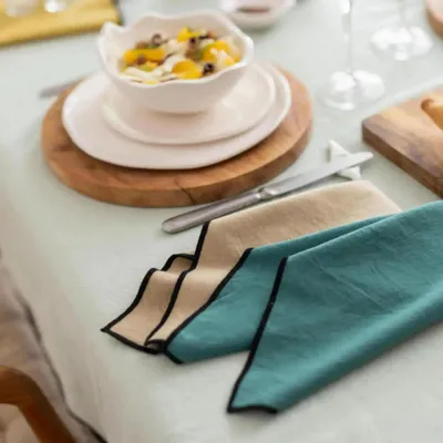 Napkins - Grace Recycled Table Napkin Camel 40 X 40 - MAISON VIVARAISE - SDE VIVARAISE WINKLER