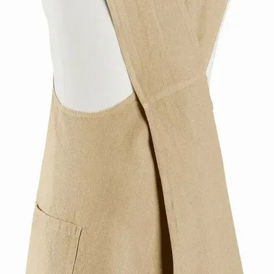 Tabliers de cuisine - Tablier de cuisine japonais recyclé Haru Camel 78 x 100 - MAISON VIVARAISE - SDE VIVARAISE WINKLER