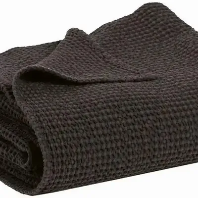 Linge de lit - Jeté recyclé Maia Carbone 260 x 260 - MAISON VIVARAISE - SDE VIVARAISE WINKLER