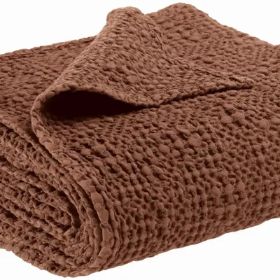 Linge de lit - Jeté Tana Tabac 180 x 260 - MAISON VIVARAISE - SDE VIVARAISE WINKLER
