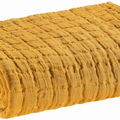 Linge de lit - Jeté de lit Swami Safran 180 x 260 - MAISON VIVARAISE - SDE VIVARAISE WINKLER