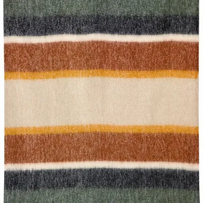 Plaids - Plaid rayé recyclé Isabel Rouille 130 x 160 - MAISON VIVARAISE - SDE VIVARAISE WINKLER