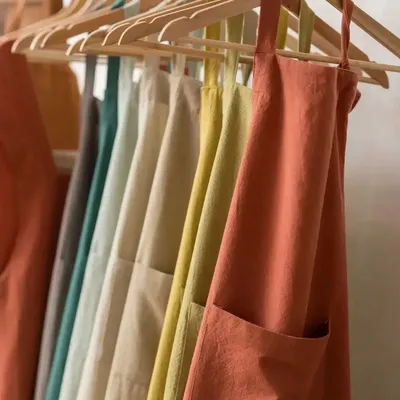 Aprons - Ada Recycled Kitchen Apron Tomette 72 X 85 - MAISON VIVARAISE - SDE VIVARAISE WINKLER