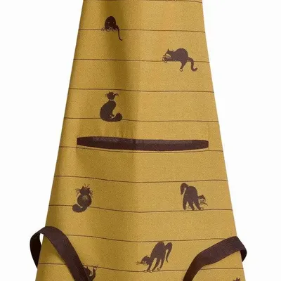Tabliers de cuisine - Tablier de cuisine Dubout Partition de chats Cannelle 72 x 85 - MAISON VIVARAISE - SDE VIVARAISE WINKLER