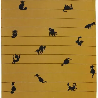 Torchons - Torchon Dubout Partition de chats Cannelle 50 x 70 - MAISON VIVARAISE - SDE VIVARAISE WINKLER