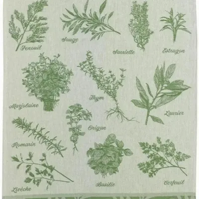 Dish towels - Jacquard Tea Towel Herbes de Provence Vert 50 X 70 - MAISON VIVARAISE - SDE VIVARAISE WINKLER