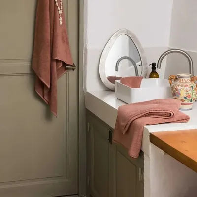 Bath towels - Bora Bath Towel Terracotta 70 X 130 - MAISON VIVARAISE - SDE VIVARAISE WINKLER
