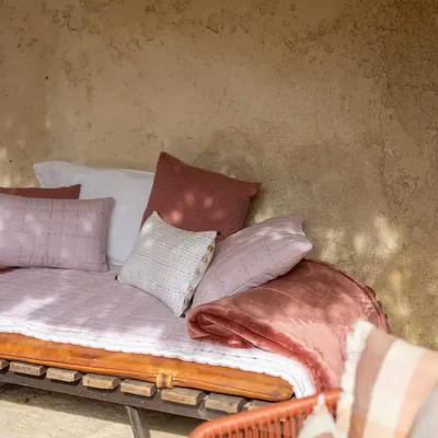 Linge de lit - Jeté Cambra Terracotta 180 x 260 - MAISON VIVARAISE - SDE VIVARAISE WINKLER