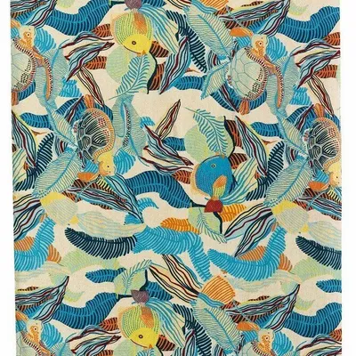 Plaids - Edredon imprimé Dori Lagon 85 x 200 - MAISON VIVARAISE - SDE VIVARAISE WINKLER