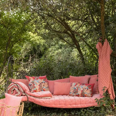 Coussins - Coussin brodé Dori Papaye 45 x 45 - MAISON VIVARAISE - SDE VIVARAISE WINKLER