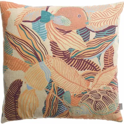Cushions - Dori Printed Cushion Papaye 45 X 45 - MAISON VIVARAISE - SDE VIVARAISE WINKLER