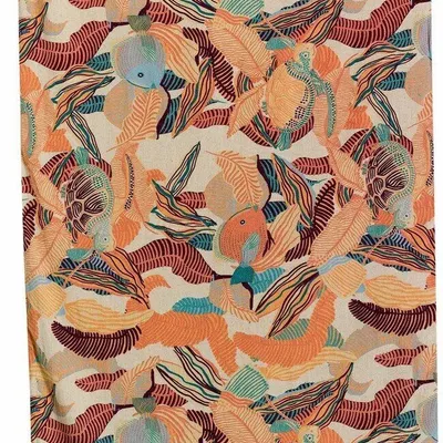 Plaids - Edredon imprimé Dori Papaye 85 x 200 - MAISON VIVARAISE - SDE VIVARAISE WINKLER