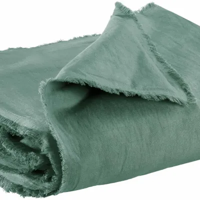 Plaids - Edredon uni Laly Prusse 85 x 200 - MAISON VIVARAISE - SDE VIVARAISE WINKLER