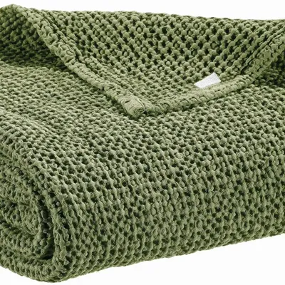 Plaids - Plaid recyclé Maia Eucalyptus 140 x 200 - MAISON VIVARAISE - SDE VIVARAISE WINKLER