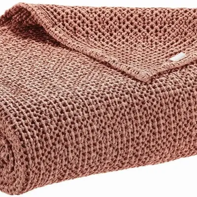 Linge de lit - Jeté de lit recyclé Maia Terracotta 180 x 260 - MAISON VIVARAISE - SDE VIVARAISE WINKLER