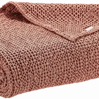 Bed linens - Recycled Throw Maia Terracotta 240 X 260 - MAISON VIVARAISE - SDE VIVARAISE WINKLER