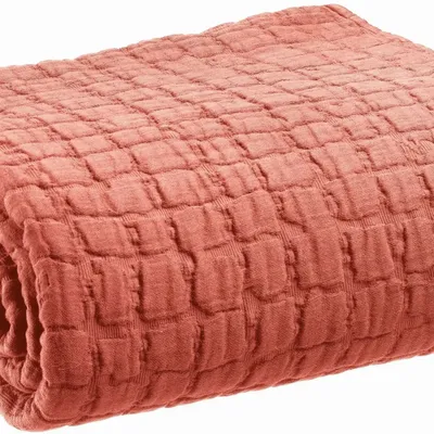 Linge de lit - Jeté de lit Swami Pêche 180 x 260 - MAISON VIVARAISE - SDE VIVARAISE WINKLER
