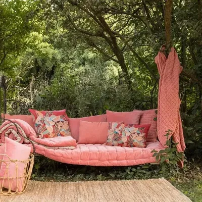 Cushions - Zeff Celeste Cushion Pêche 45 X 45 - MAISON VIVARAISE - SDE VIVARAISE WINKLER