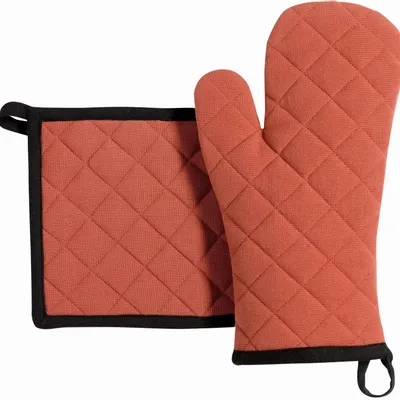 Potholders - Grace Recycled Oven Mitt/Pot Holder Set Tomette 18 X 32 - MAISON VIVARAISE - SDE VIVARAISE WINKLER