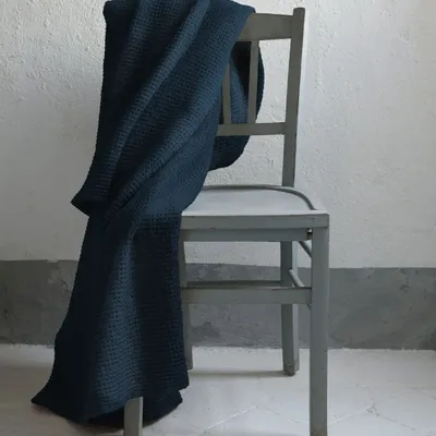 Bed linens - Recycled Throw Maia Navy 260 X 260 - MAISON VIVARAISE - SDE VIVARAISE WINKLER