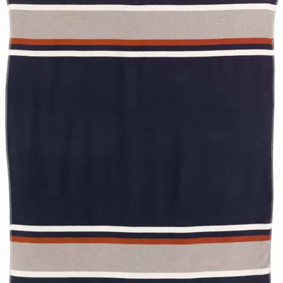 Plaids - Plaid jacquard recyclé Gioia Marine 140 x 185 - MAISON VIVARAISE - SDE VIVARAISE WINKLER