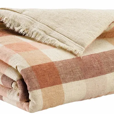 Plaids - Edredon imprimé Kate Terracotta 85 x 200 - MAISON VIVARAISE - SDE VIVARAISE WINKLER