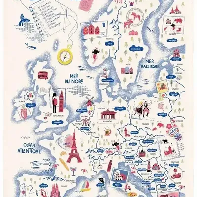 Dish towels - Europe Tea Towel Écru 48 X 72 - MAISON VIVARAISE - SDE VIVARAISE WINKLER