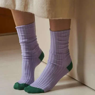 Chaussettes - Chaussettes Yvette Lilas 36/38 - LA CERISE SUR LE GATEAU