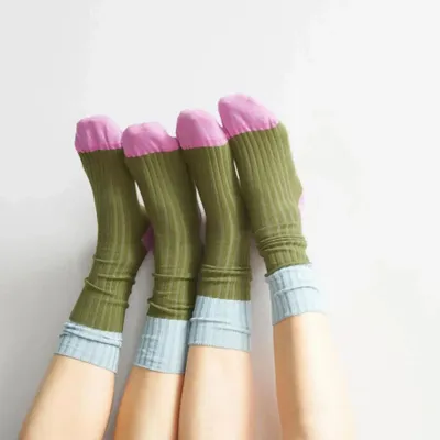 Socks - Yvette Socks Olive 42/45 - LA CERISE SUR LE GATEAU