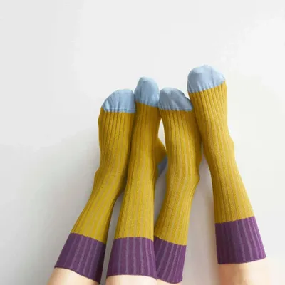 Chaussettes - Chaussettes Yvette Savora Jaune 39/41 - LA CERISE SUR LE GATEAU