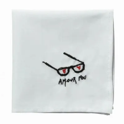 Clutches - Hankie Amour Handkerchief Noir 25 X 25 - LA CERISE SUR LE GATEAU