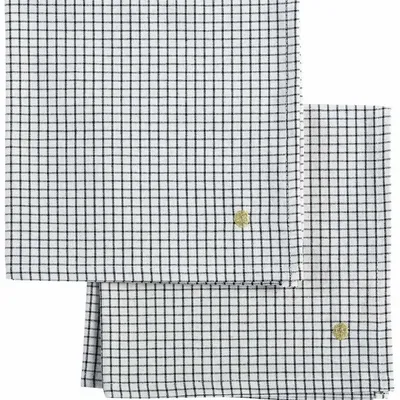 Serviettes - Lot de 2 serviettes de table Gustave Caviar 40 x 40 - LA CERISE SUR LE GATEAU