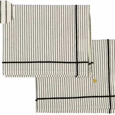 Table cloths - Set of 2 Léonie placemats Caviar 40 X 50 - LA CERISE SUR LE GATEAU