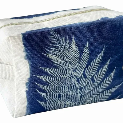 Pochettes - Trousse cube Fougère Bleu L 22 x 14 x 10,5 - LA CERISE SUR LE GATEAU