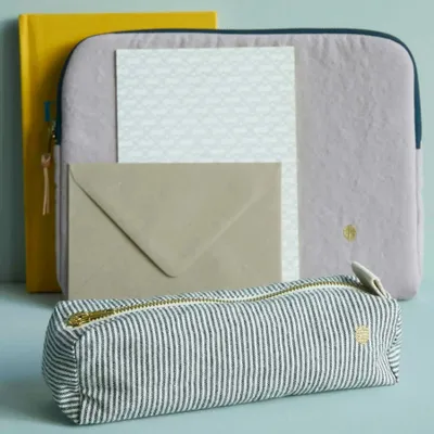Pochettes - Trousse de bureau Finette Caviar 6 x 20 x 6 - LA CERISE SUR LE GATEAU