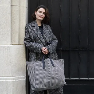 Sacs et cabas - Sac cabas Basile Caviar 38 x 46 x 18 - LA CERISE SUR LE GATEAU