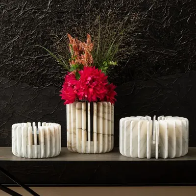 Design objects - ORION PHOTOPHORE marble flower vase - OOUMM