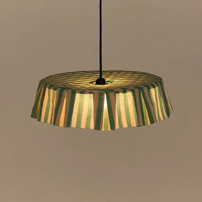 Tissus - Abat-jour pour suspension en voile de coton diam. 40 cm - Vibes - NOBODINOZ