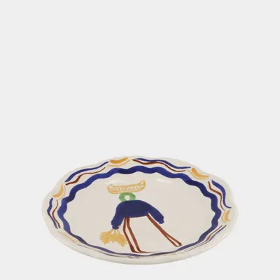 Everyday plates - HAND-PAINTED COMPORTA THE HARVESTER STONEWARE DESSERT PLATE - HOUSE OF CAPRICORN