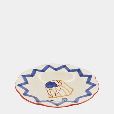 Everyday plates - HAND-PAINTED COMPORTA THE WATER CARRIER STONEWARE  SOUP PLATE - HOUSE OF CAPRICORN
